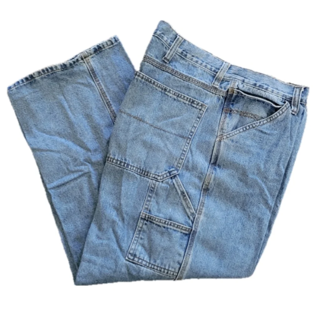 Faded Glory Blue Relaxed Carpenter Jeans Classic Denim Style Size 42 X 30